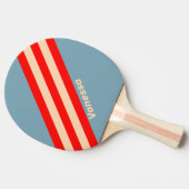 Raquette De Ping Pong Bandes rétro Ocean Horizon avec nom (Côté)