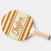 Raquette De Ping Pong Bannière Polo Mi-Siècle Brûlé Miel Peint Nom (Côté)