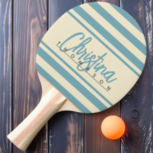 Raquette De Ping Pong Bannière Polo Milieu de Siècle Après-Midi Aqua Cha