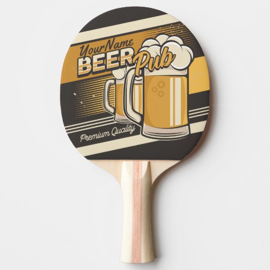 Raquette De Ping Pong Bar de pub de bière froide Premium personnalisé (Devant)