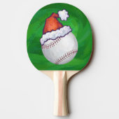 Raquette De Ping Pong Baseball à Santa Hat sur Green (Dos)