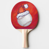 Raquette De Ping Pong Baseball avec Santa Hat sur Rouge (Dos)