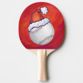 Raquette De Ping Pong Baseball avec Santa Hat sur Rouge (Devant)