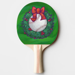 Raquette De Ping Pong Baseball dans la couronne de Noël