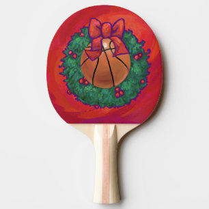 Raquette De Ping Pong Basket-ball à l'intérieur de la couronne de Noël