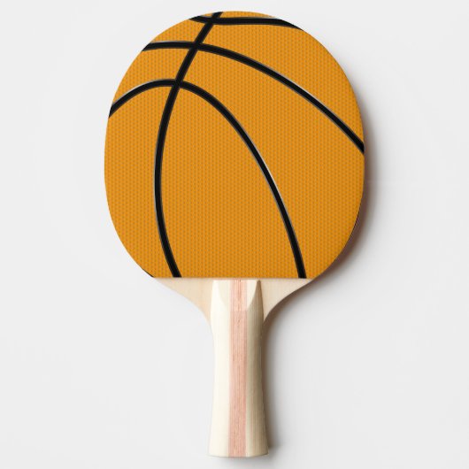 Raquette De Ping Pong Basket-ball design en orange et noir (Devant)