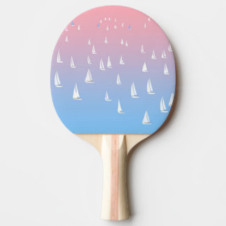 Raquette De Ping Pong Bateaux à voile sur l'océan