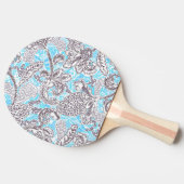 Raquette De Ping Pong Beau bleu gris classique floral (Côté)