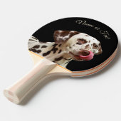 Raquette De Ping Pong Beau Chien Dalmatien Tan Brown Élégant Noir (Devant Angle)