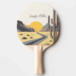 Raquette De Ping Pong Beau lever de soleil du désert avec vue sur la mon
