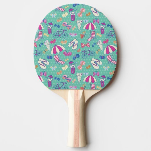 Raquette De Ping Pong Beau motif avec des éléments d'été (Devant)