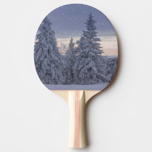 Raquette De Ping Pong Beau paysage hivernal comme il neige (Devant)