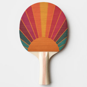 Raquette De Ping Pong Beau Rayons de Soleil Ensoleillés Art Populaire du