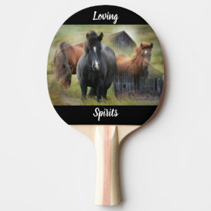 Raquette De Ping Pong Beaux chevaux et grange rustique