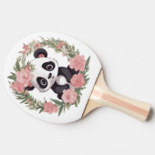 Raquette De Ping Pong Bébé adorable Panda Ours avec fleurs (Côté)