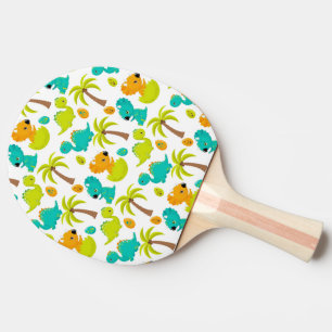 Raquette De Ping Pong Bébé Dinosaure Triceratops Dino Oeufs Palmier