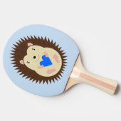 Raquette De Ping Pong Bébé Garçon Hérisson Cœur Bleu (Côté)