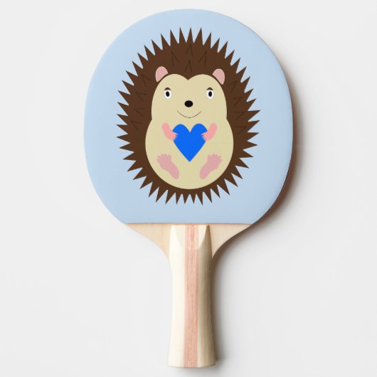 Raquette De Ping Pong Bébé Garçon Hérisson Cœur Bleu (Devant)