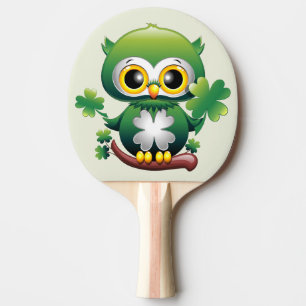 Raquette De Ping Pong Bébé Hibou Mignon St Patrick Dessin Animé