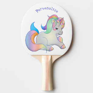 Raquette De Ping Pong Bébé mignon Unicorn Pastel Imaginaire personnalisé