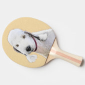 Raquette De Ping Pong Bedlington Terrier Peinture - Art Chien original (Côté)
