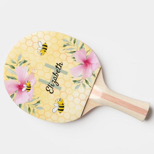 Raquette De Ping Pong Bees Yellow mipeb fleurs rose fleurie nom (Côté)