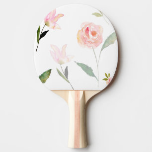 Raquette De Ping Pong Belle aquarelle florale