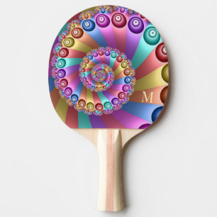 Raquette De Ping Pong Belles couleurs arc-en-ciel Abstrait Monogramme fr