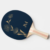 Raquette De Ping Pong Belles fleurs or Art Déco (Côté)