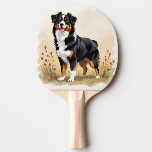 Raquette De Ping Pong Berger australien Tricolore noir Chien australien