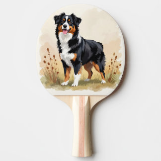 Raquette De Ping Pong Berger australien Tricolore noir Chien australien
