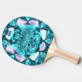 Raquette De Ping Pong BETH ~ MARSHMALLOWS ~ Bleu rose fractal ~ (Côté)
