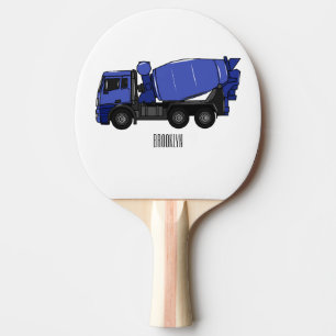 Raquette De Ping Pong Béton mélange camion de transport caricature