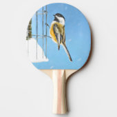 Raquette De Ping Pong Bickadee sur la peinture d'alimentation - Oiseaux  (Dos)
