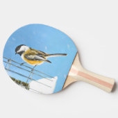 Raquette De Ping Pong Bickadee sur la peinture d'alimentation - Oiseaux  (Côté)