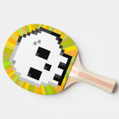 Raquette De Ping Pong Big Donut pop art psychédélique jaune (Côté)