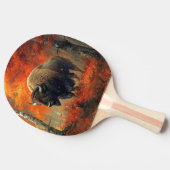 Raquette De Ping Pong Bison dans l'artisanat boisé d'automne (Côté)