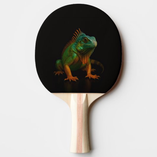 Raquette De Ping Pong Black 4 Luxe ping pong paddle, Green Iguana (Dos)