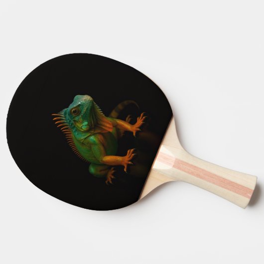 Raquette De Ping Pong Black 4 Luxe ping pong paddle, Green Iguana (Côté)