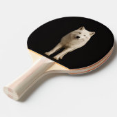 Raquette De Ping Pong Black 4 Luxe ping pong paddle, Ivory Arctic Wolf (Devant Angle)