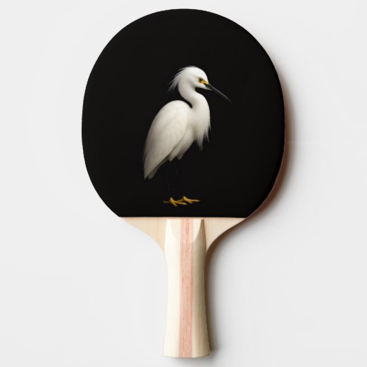 Raquette De Ping Pong Black 4 Luxe ping pong paddle, Snowy Egret (Dos)