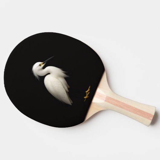 Raquette De Ping Pong Black 4 Luxe ping pong paddle, Snowy Egret (Côté)