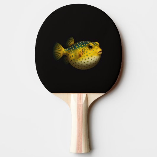 Raquette De Ping Pong Black 4 Luxe ping pong paddle, Yellow Putterfish (Dos)