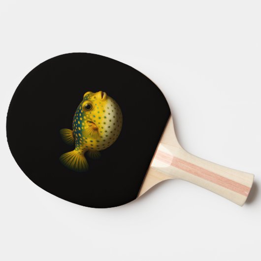 Raquette De Ping Pong Black 4 Luxe ping pong paddle, Yellow Putterfish (Côté)