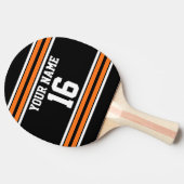 Raquette De Ping Pong Black avec Orange White Stripes Team Jersey (Côté)