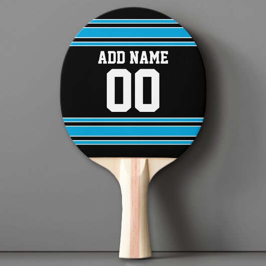 Raquette De Ping Pong Black Blue Sports Jersey avec votre nom et numéro