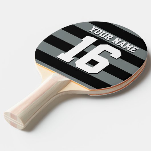 Raquette De Ping Pong Black Charcoal Team Jersey Preppy Stripe (Devant Angle)