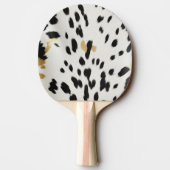 Raquette De Ping Pong Black Cream Gold Western Cowhide (Dos)