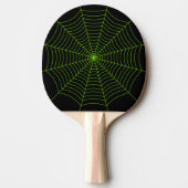 Raquette De Ping Pong Black neon vert toile d'araignée Halloween motif (Devant)