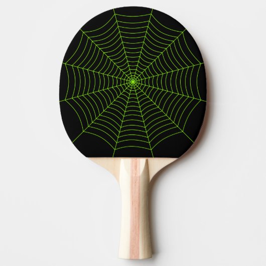 Raquette De Ping Pong Black neon vert toile d'araignée Halloween motif (Devant)